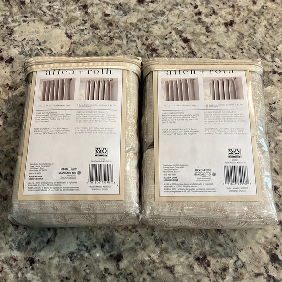 2PK Allen+Roth 50x84-in Cream Blackout Thermal Lined Grommet Curtain Panel - Picture 7 of 7